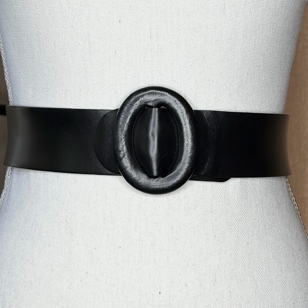 90s Wide Leather Waist Belt - Picture 8 of 8